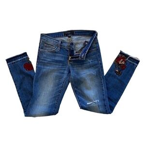 Flying Monkey Skinny Jeans Embroidered Roses 24 🌹